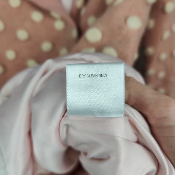 Modcloth 3D Polka Dot Coat Womens Small‎ Pink White Wool Blend Retro Peacoat - Picture 8 of 8